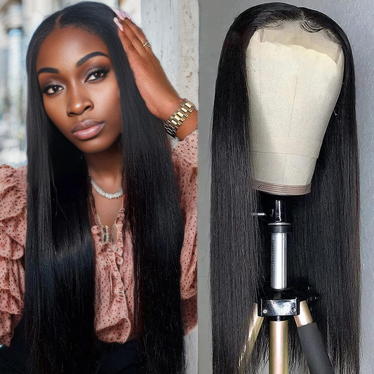 Straight 4x4 HD/Transparent Lace Closure Human Hair Wig