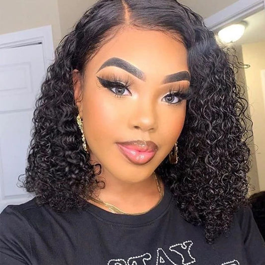 Short Curly Wave Lace Front Bob Wig