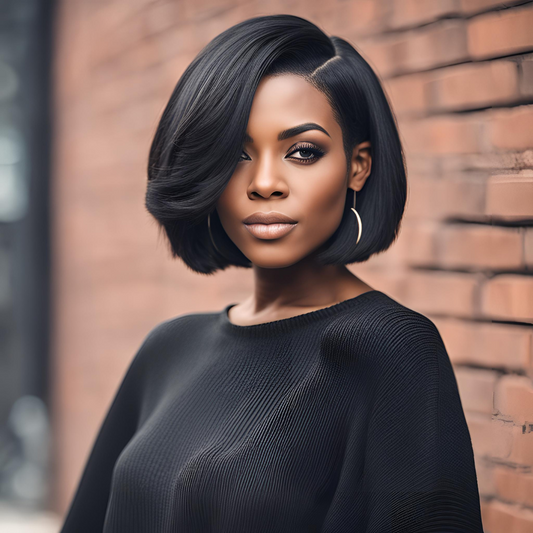 Sleek Straight Bob 13x4 Transparent Lace Wig on model showcasing natural hairline and polished style