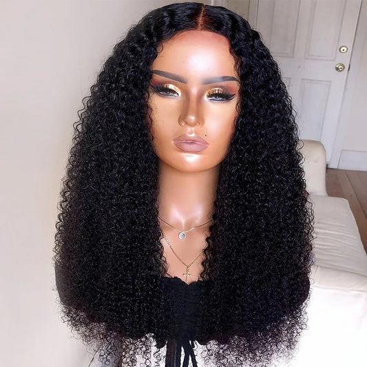 13x4 Natural Curly HD Lace Front Wig on mannequin displaying premium Burmese human hair, realistic scalp and lace construction
