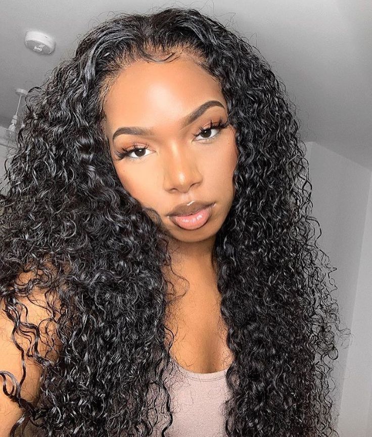 13x4/13x6 Deep wave transparent lace front human hair wig displayed on model showing deep wave texture, natural hairline, long length, and natural texture