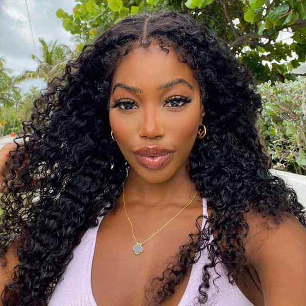 4C HAIRLINE Kinky Curly Lace Front Human Hair Wig