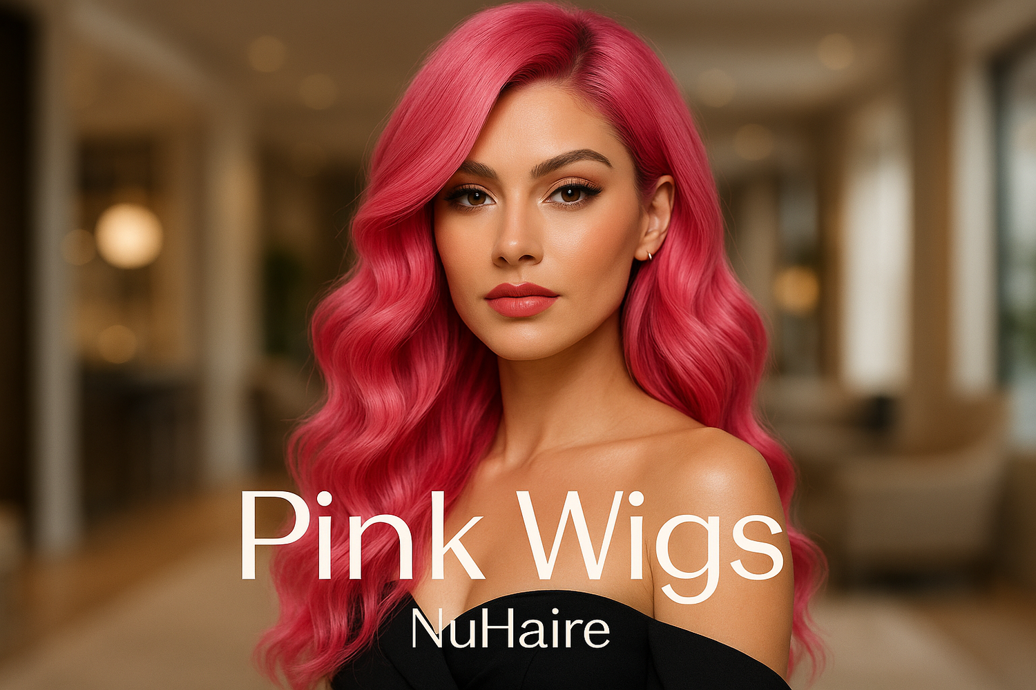 NuHaire Pink Human Hair Wigs