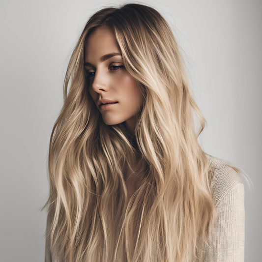 Golden Blonde Ombre Wavy Full Lace Human Hair Wig