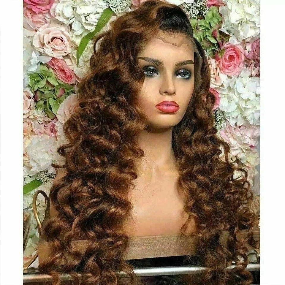 Raw Burmese Curly #4 Chocolate Brown 13x4 Lace Front Human Hair Wig