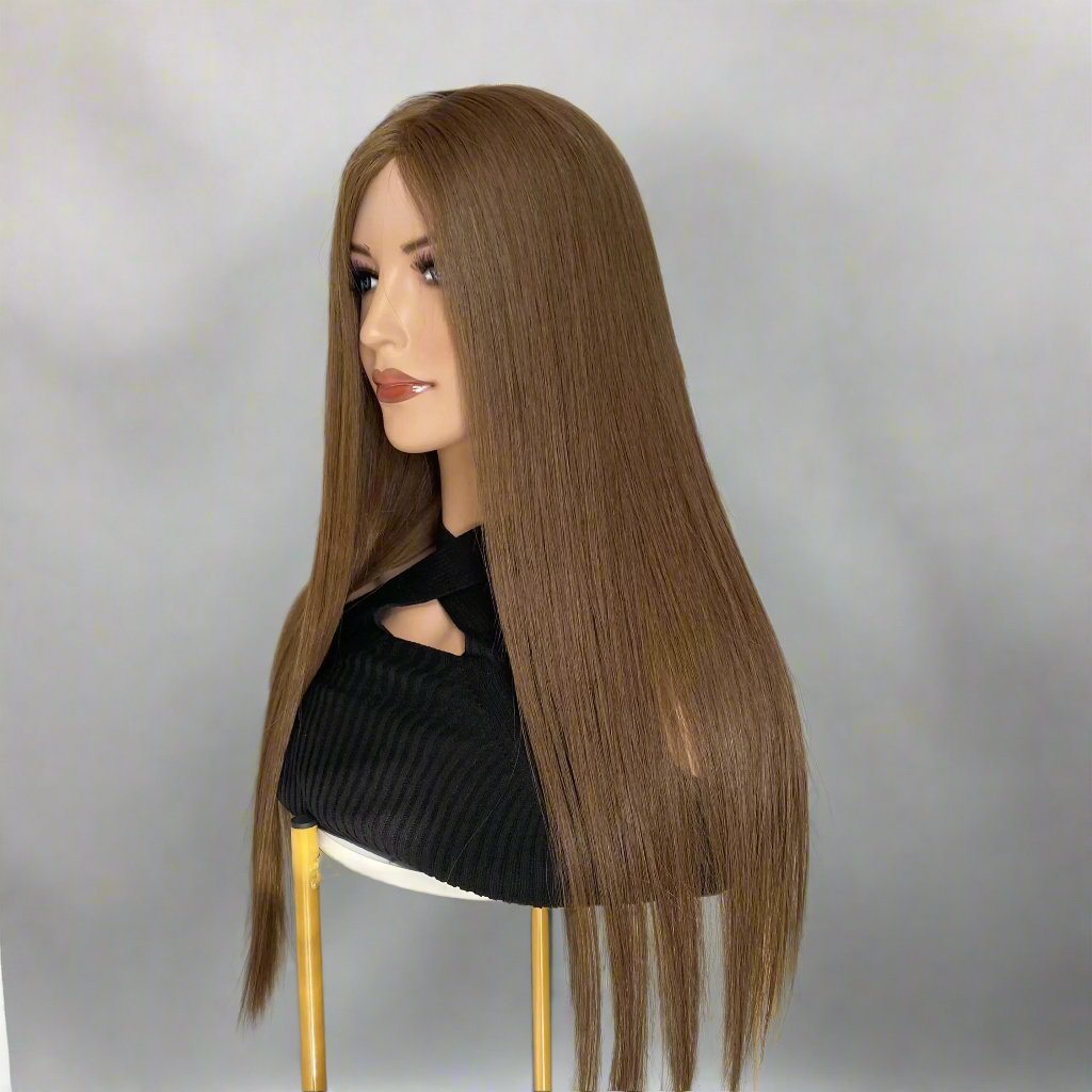 Sienna Brown Glueless Lace Front Straight Human Hair Wig