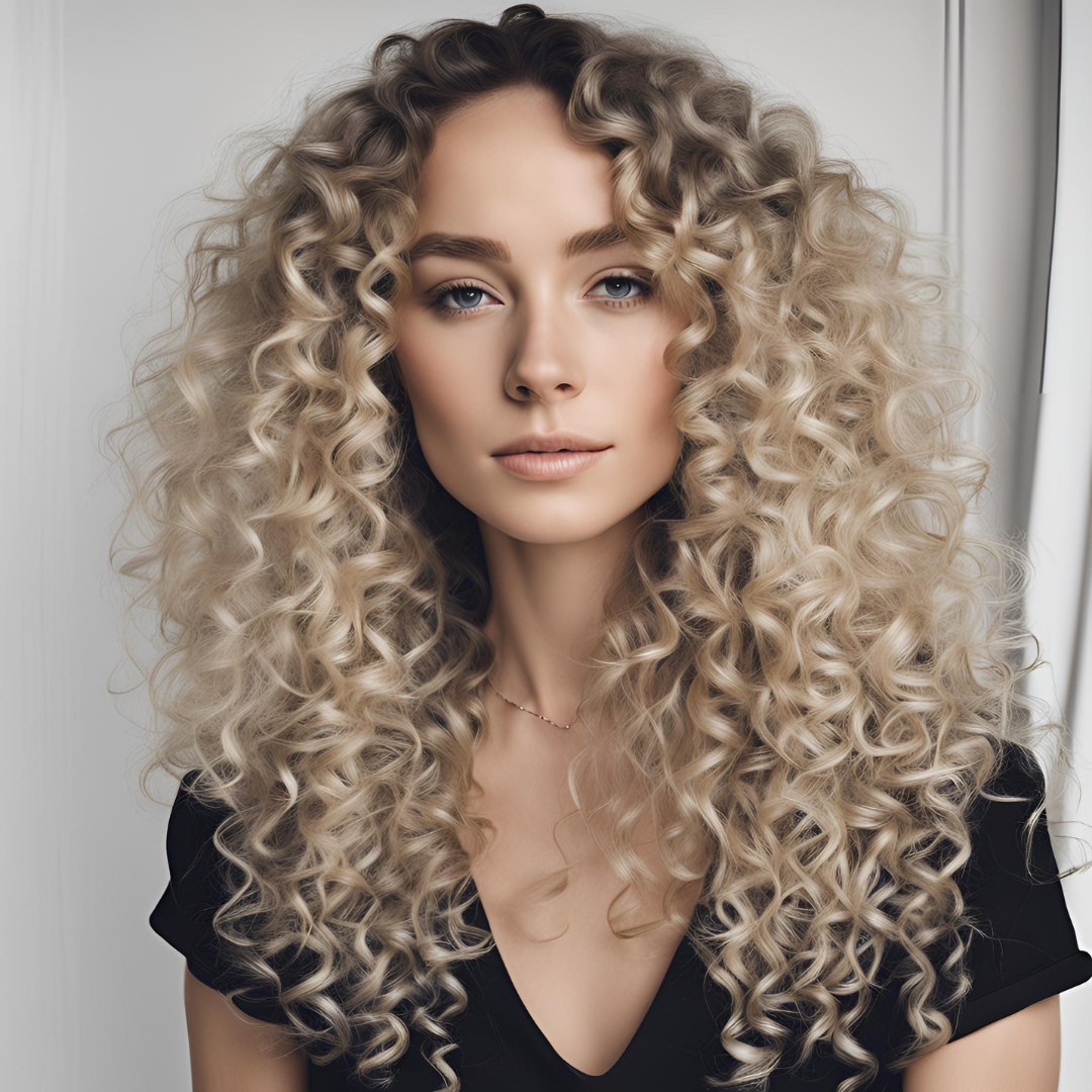 1b/613 Curly Lace front European Human Hair wig