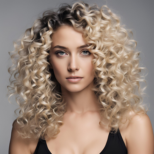 1b/613 Curly Lace front European Human Hair wig