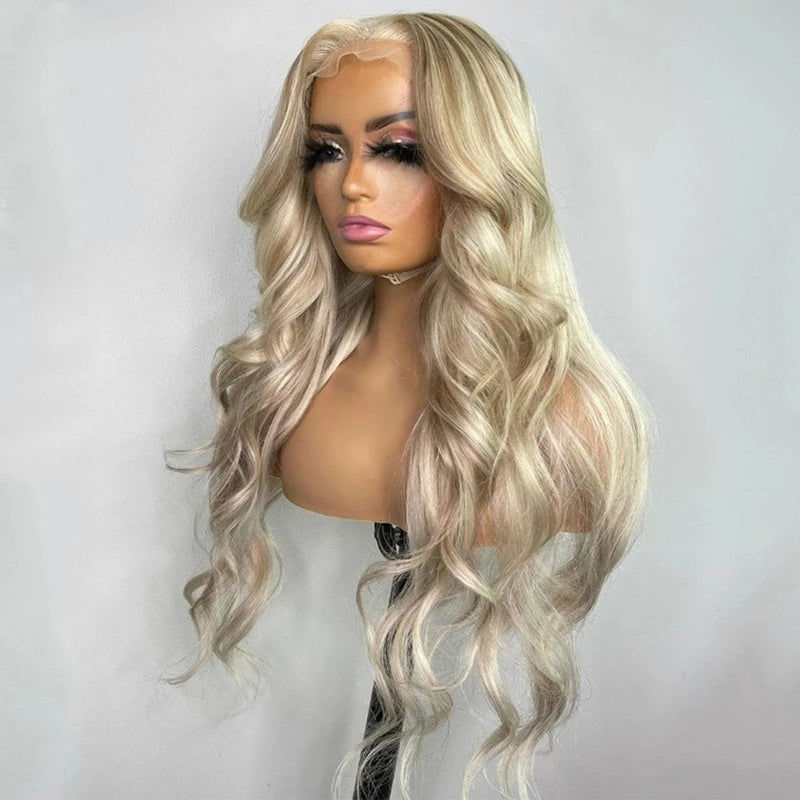 Ash Honey Brown Highlight 13x4 Lace Front Loose Wave Wig