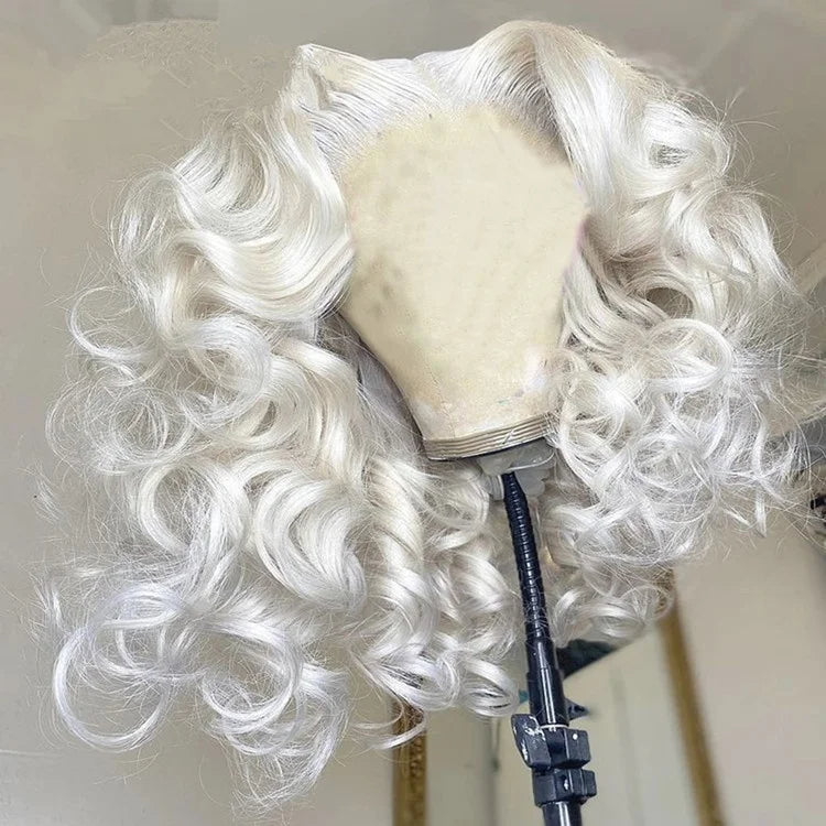 Platinum Blonde Loose Curly 13x4 Lace Front Human Hair Wig