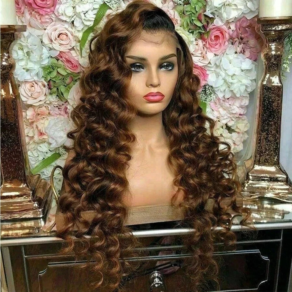 Raw Burmese Curly #4 Chocolate Brown 13x4 Lace Front Human Hair Wig