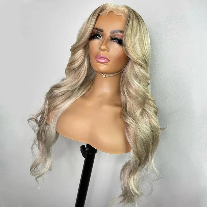 Ash Honey Brown Highlight 13x4 Lace Front Loose Wave Wig