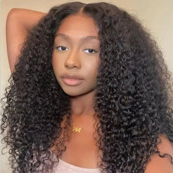 Ready to Wear Kinky Curly 6x4 HD Glueless Lace Closure Human Hair Wig