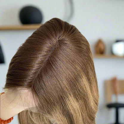 Close up of 9x5 glueless mono lace , realistic scalp