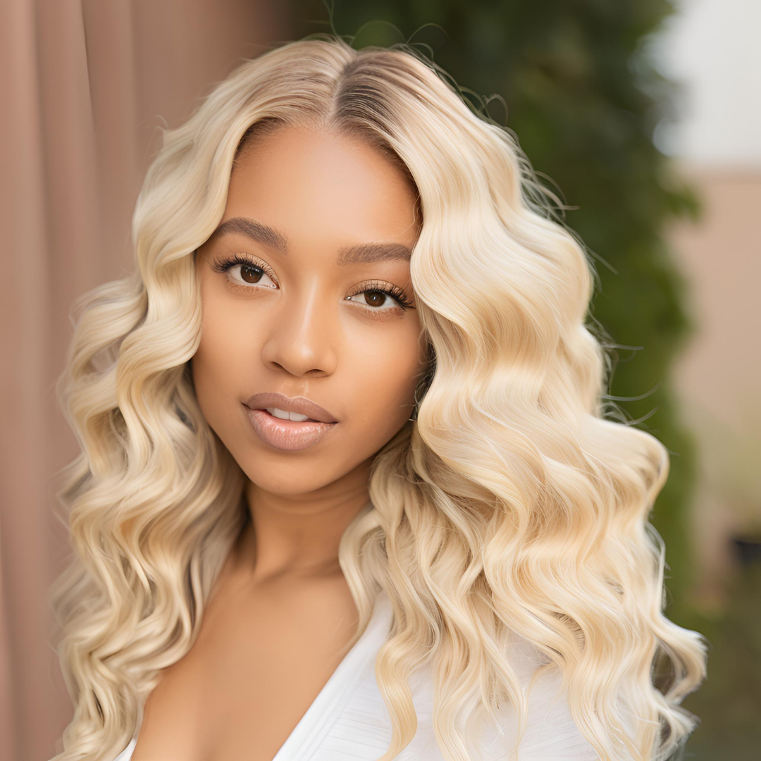 613 Blonde Deep Wave Lace Front Human Hair Wig