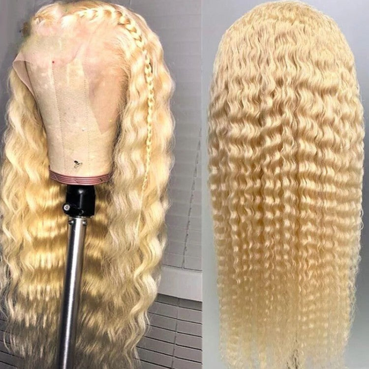 613 Blonde Deep Wave Lace Front Human Hair Wig