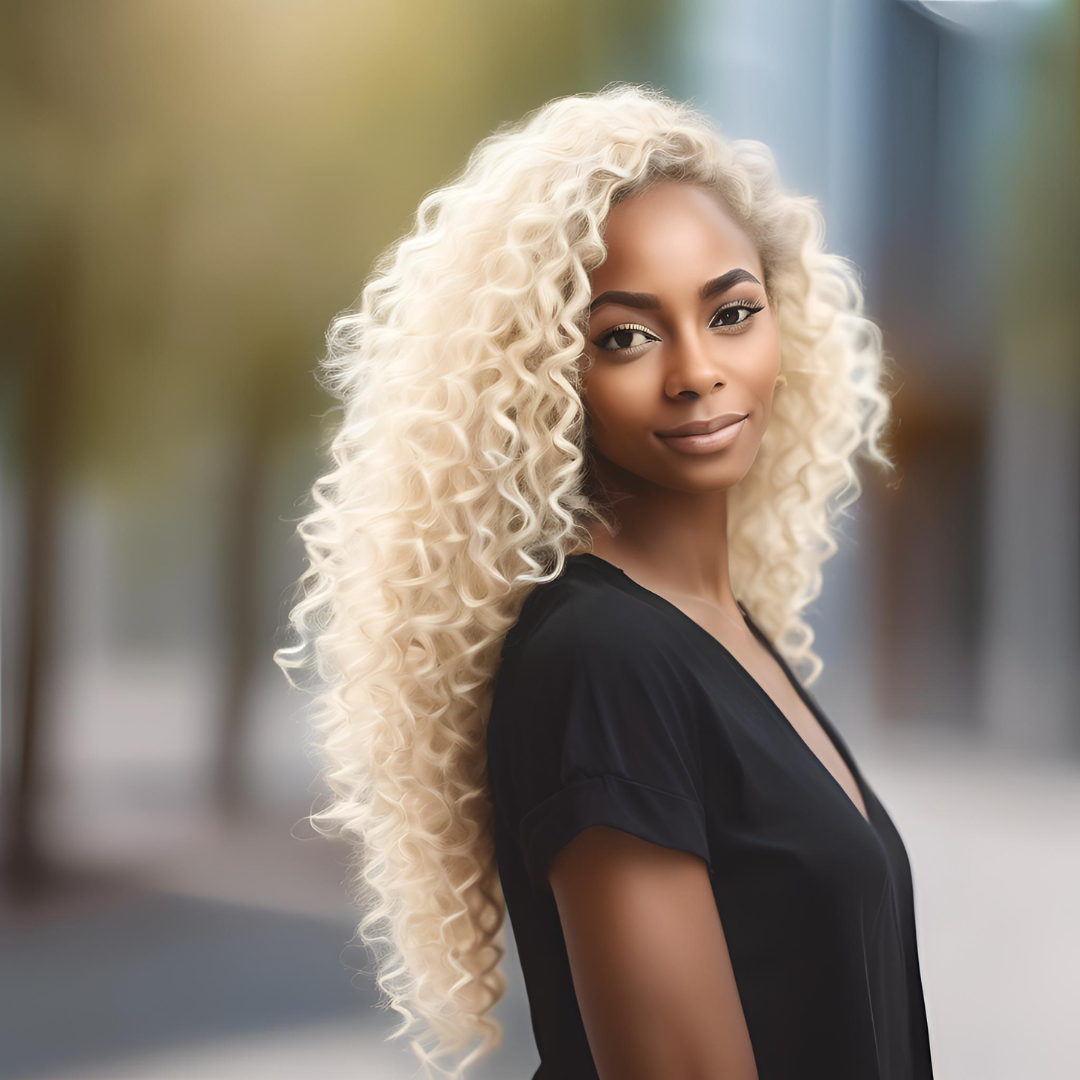 #613 Blonde Kinky Curly Lace Front Human Hair Wig