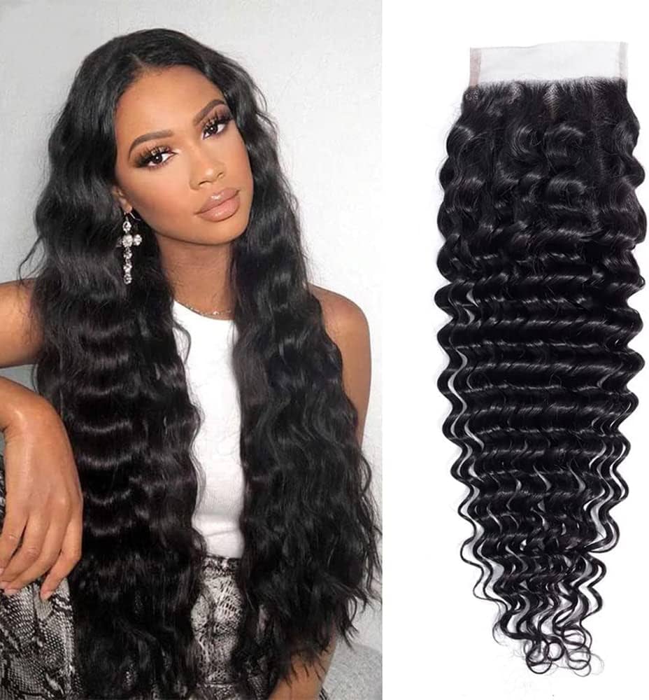 Virgin Human Hair Deep Wave HD Lace Closure