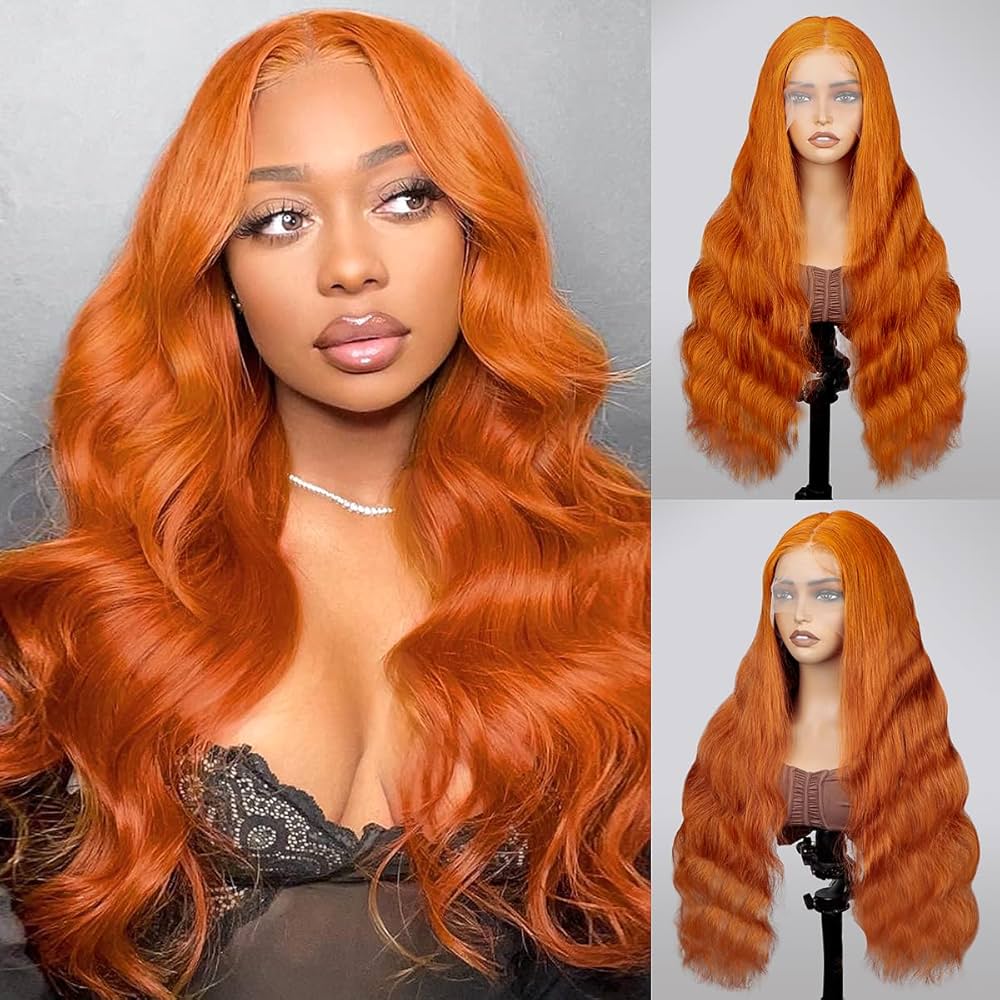 Ginger Orange Body Wave Lace Front Human Hair Wig