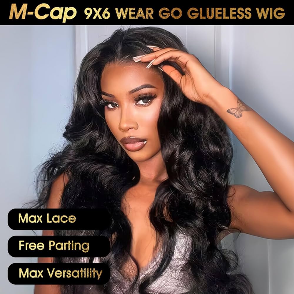 M-Cap Wear & Go Body Wave 9x6 HD Glueless Lace Human Hair Wig