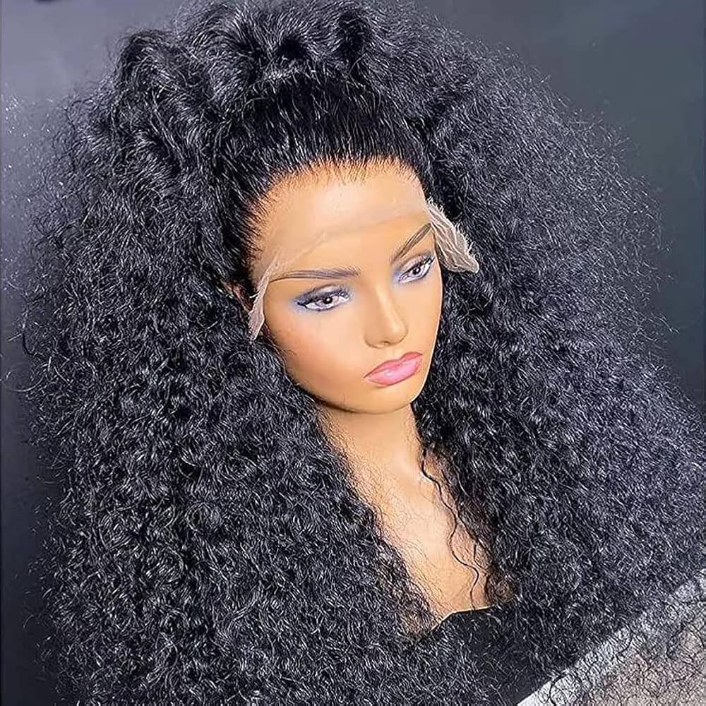 250% Density 13x6 HD Lace Front Kinky Curly Human Hair Wig