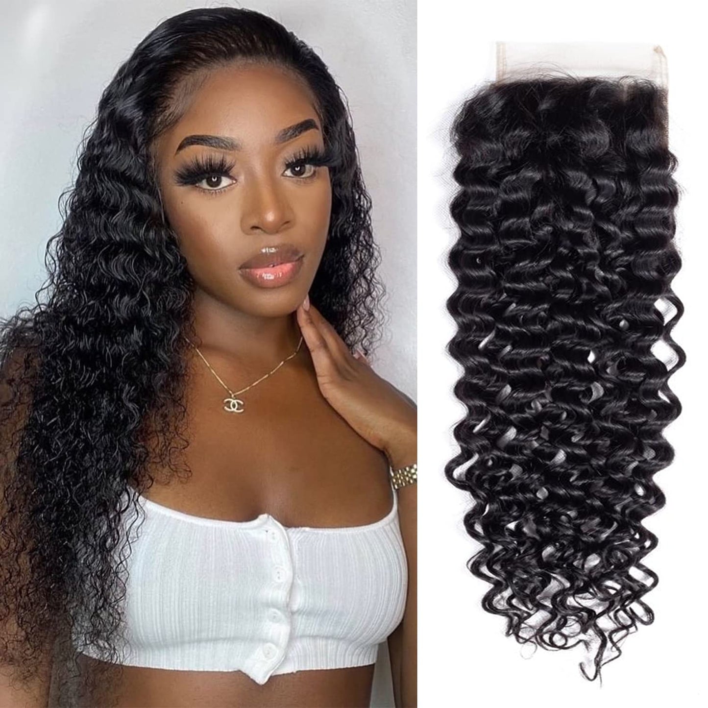 Deep Curly Free Part Ultra Thin HD Lace Closure