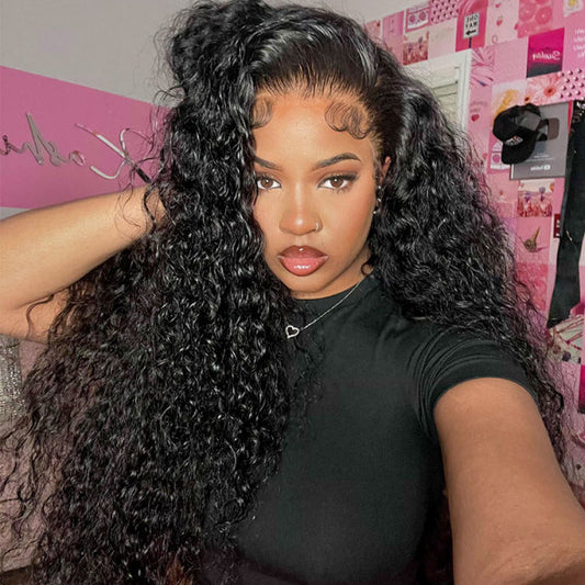 Peruvian Lace Front Water Wave Human Hair Wig