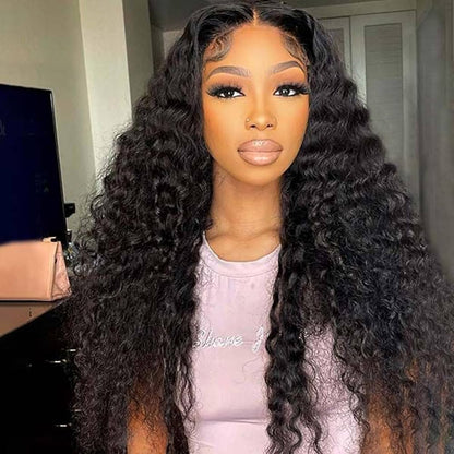 Water wave wig with full density displaying voluminous beachy waves and natural movement