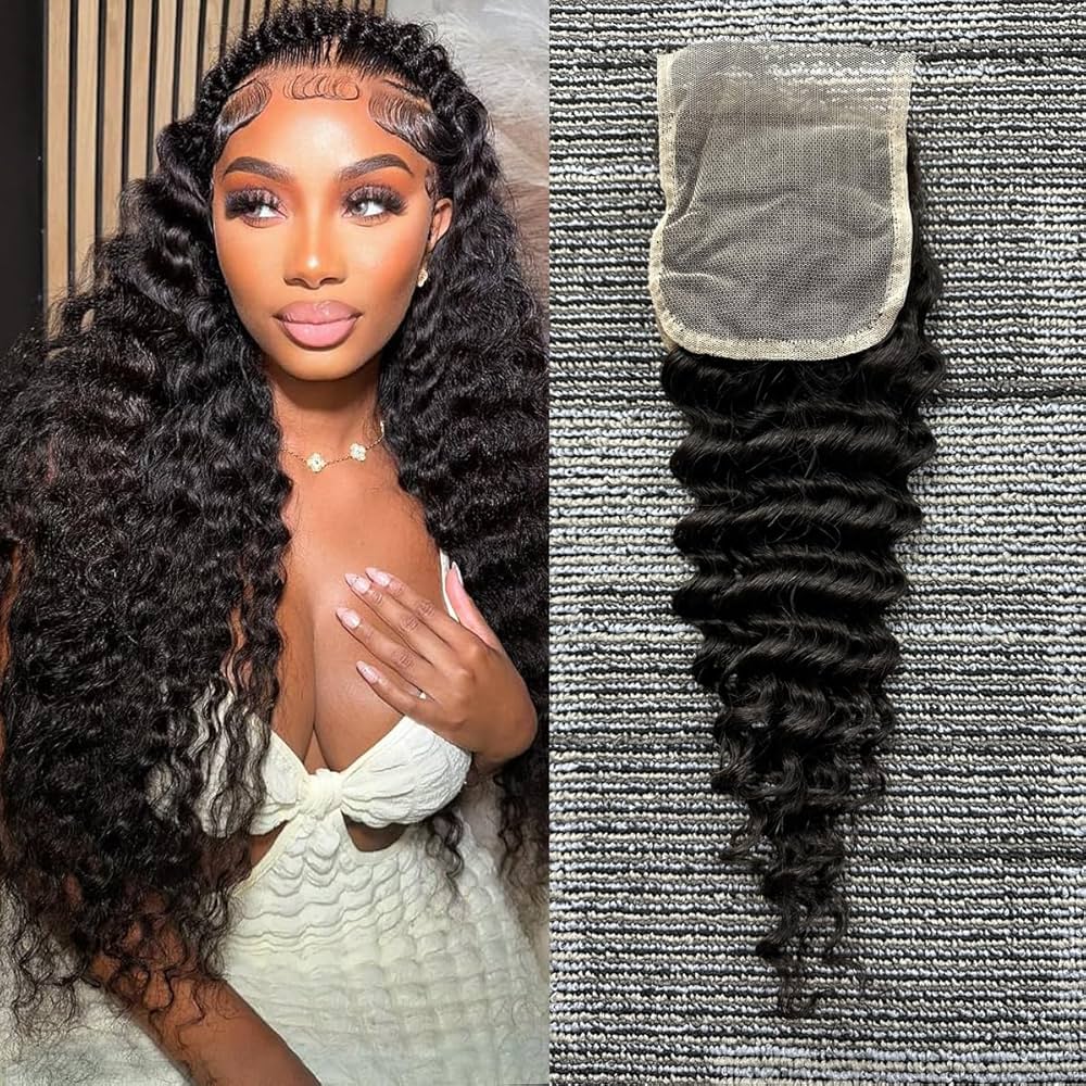 Virgin Human Hair Deep Wave HD Lace Closure