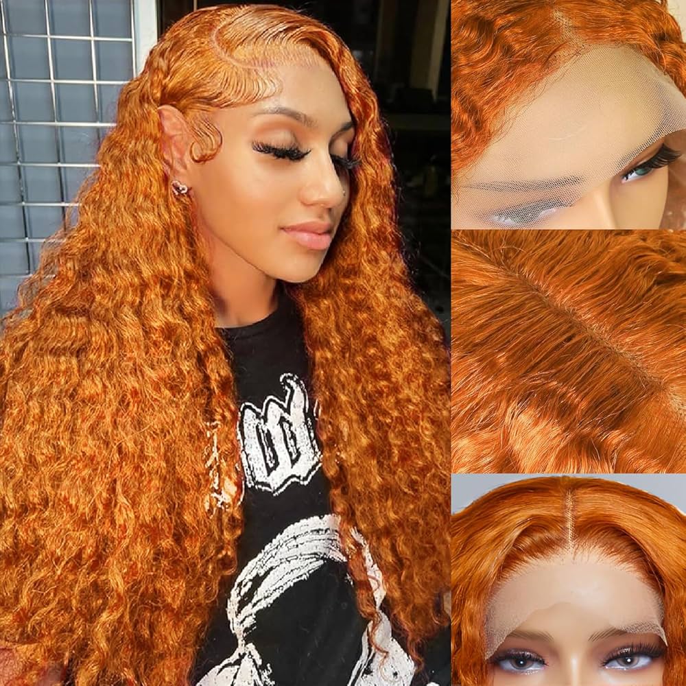 Curly Ginger (350) Transparent Lace Front Human Hair Wig