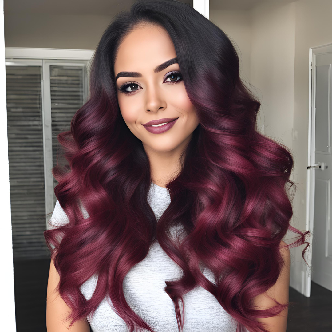 1B/99J Ombre Burgundy Body Wave Lace Front Wig