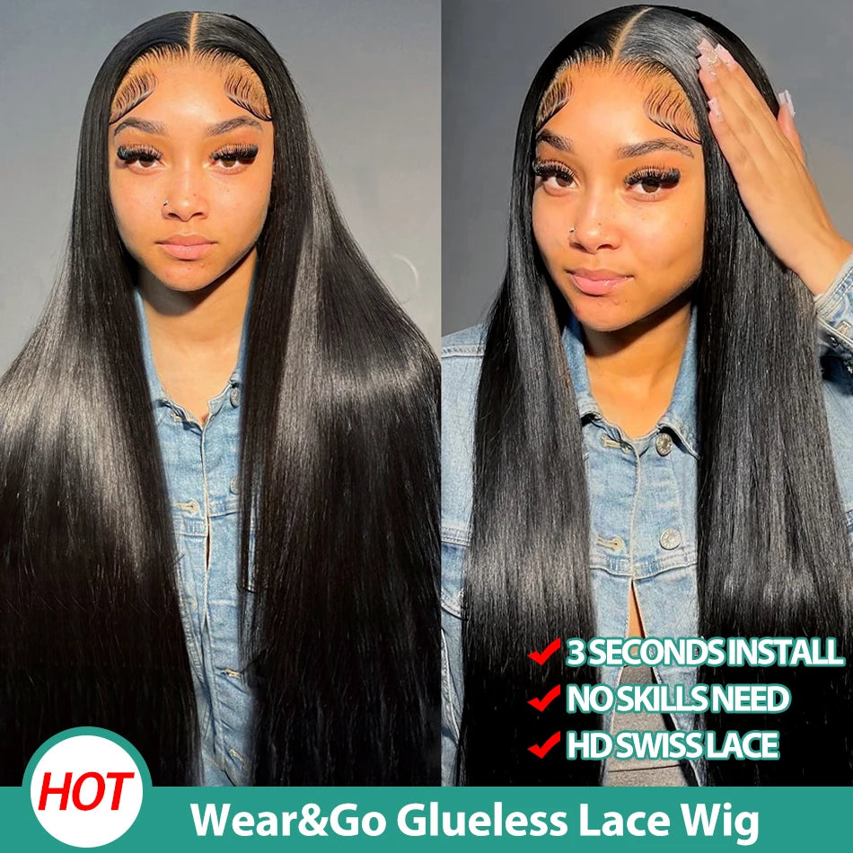 Wear & Go Straight 6x4 HD Glueless Human Hair Wig