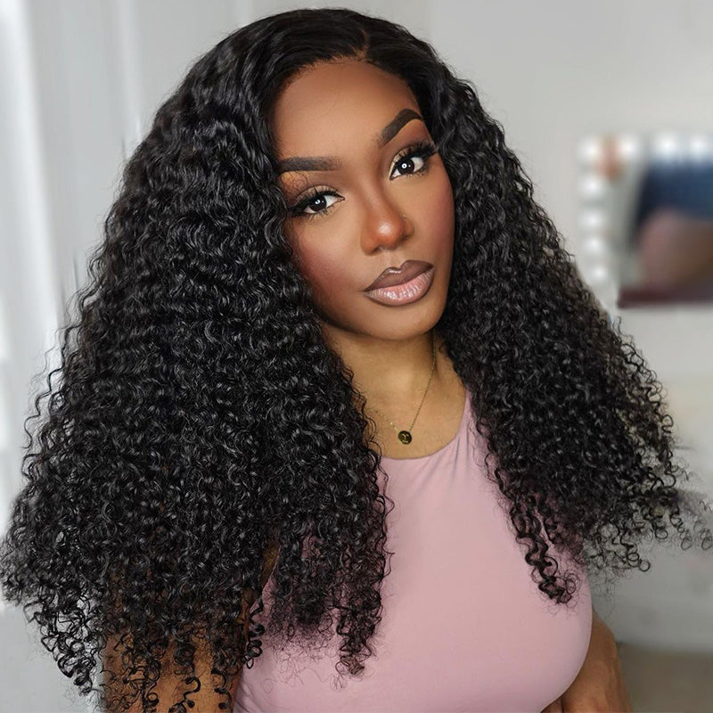 Ready to Wear Kinky Curly 6x4 HD Glueless Lace Closure Human Hair Wig