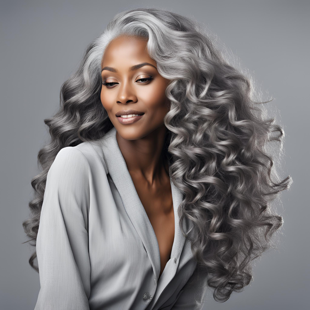 Silver Grey Water Wave 13x6 Lace Front Human Hair Wig