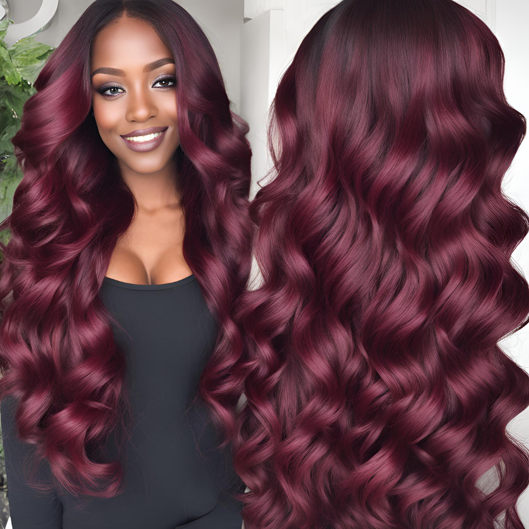 99J Burgundy Lace Front Body Wave Human Hair Wig