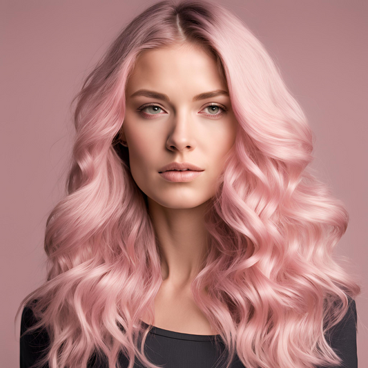 Pink Loose Wave Malaysian Human Hair Lace Front Wig