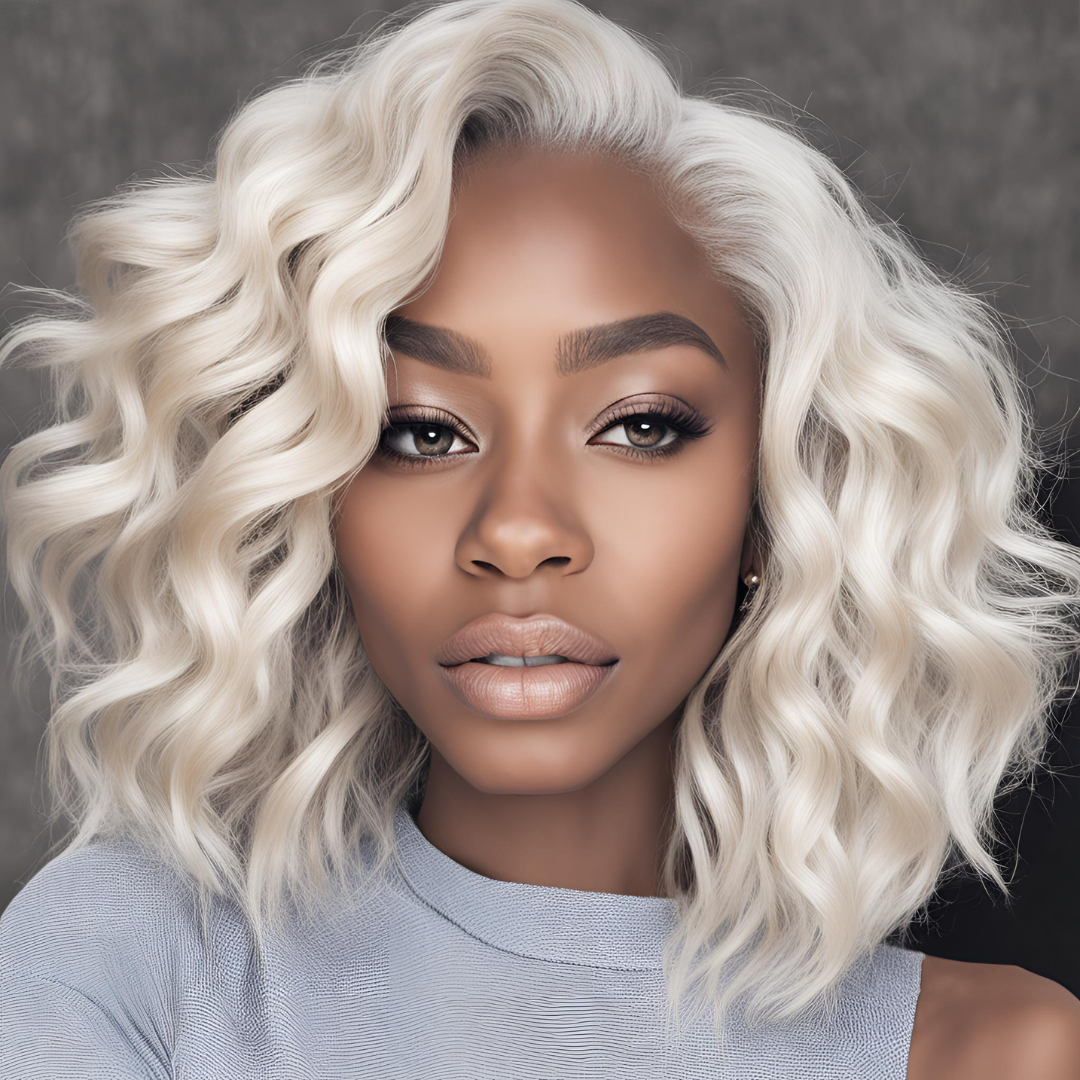 Platinum Blonde Loose Wave Lace Front Human Hair Wig