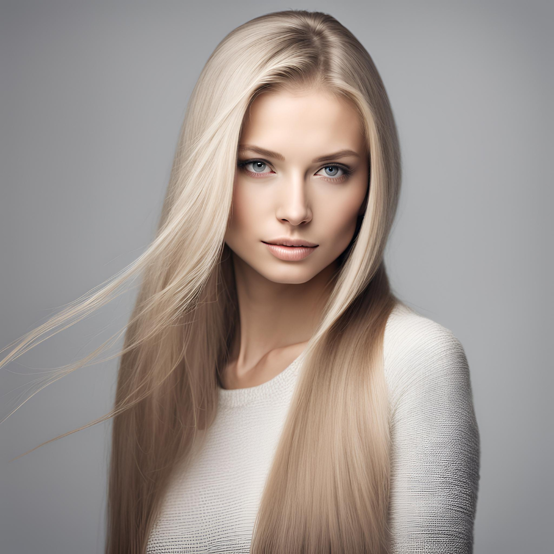 Ash Blonde Straight Human Hair Lace Front Wig