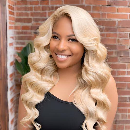 613 Blonde Body Wave Lace Front Human Hair Wig