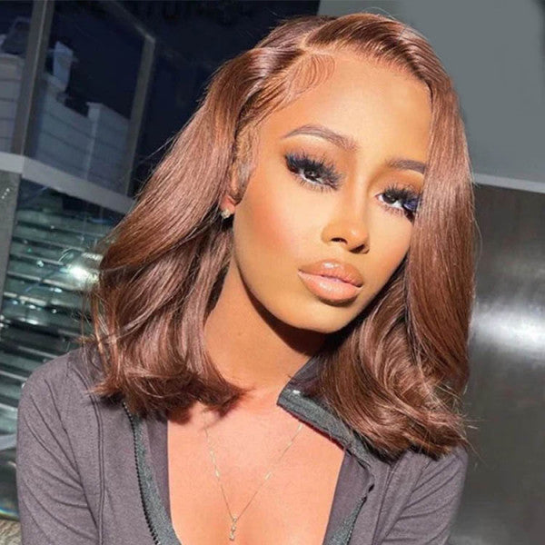 Chocolate Brown Body Wave Lace Front Bob Wig