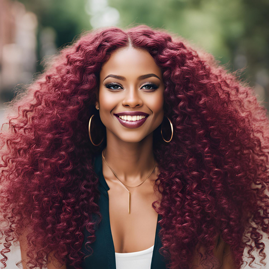 Burgundy Deep Curly Lace Front Wig