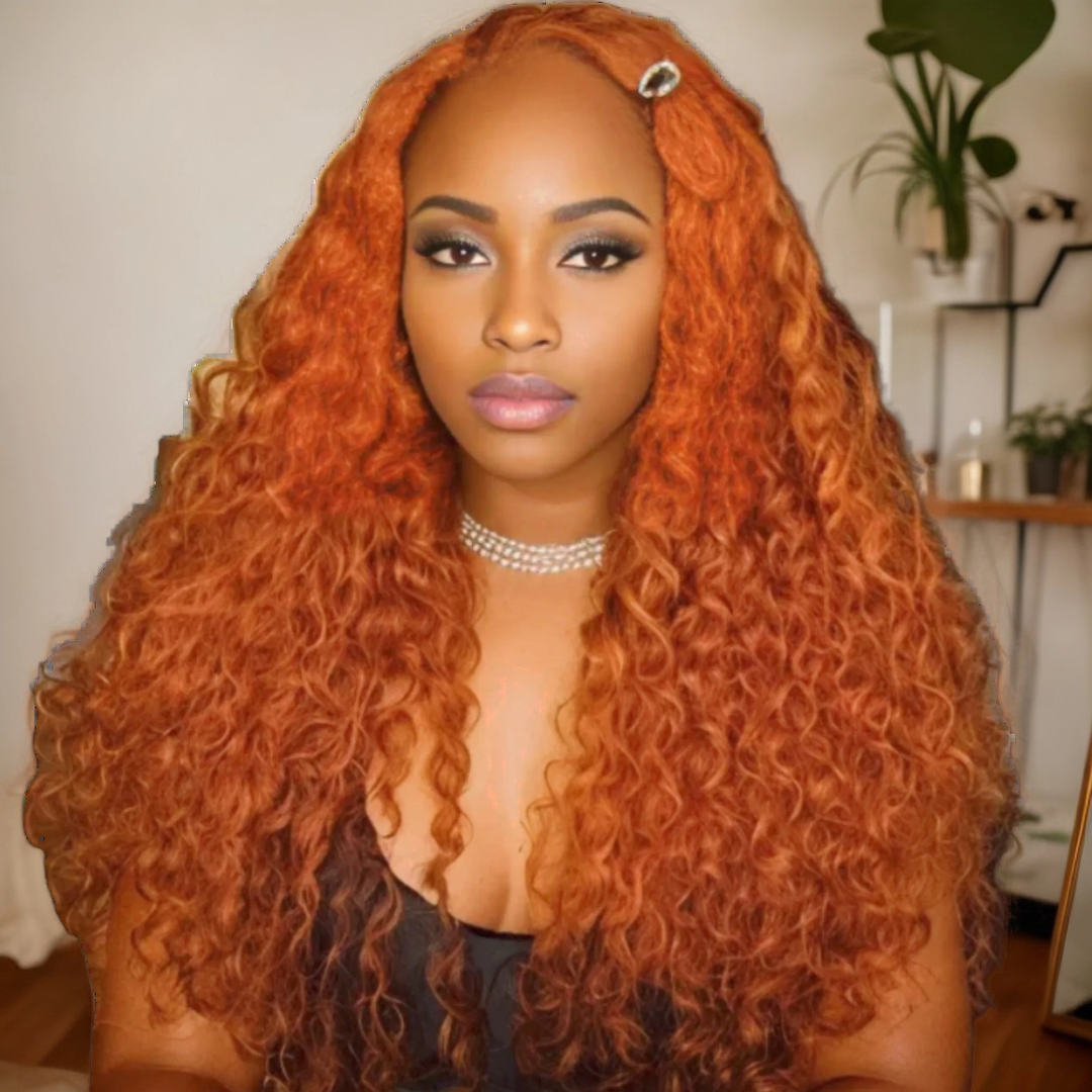 Curly Ginger (350) Transparent Lace Front Human Hair Wig