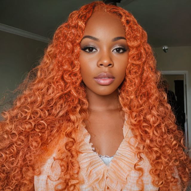 Curly Ginger (350) Transparent Lace Front Human Hair Wig