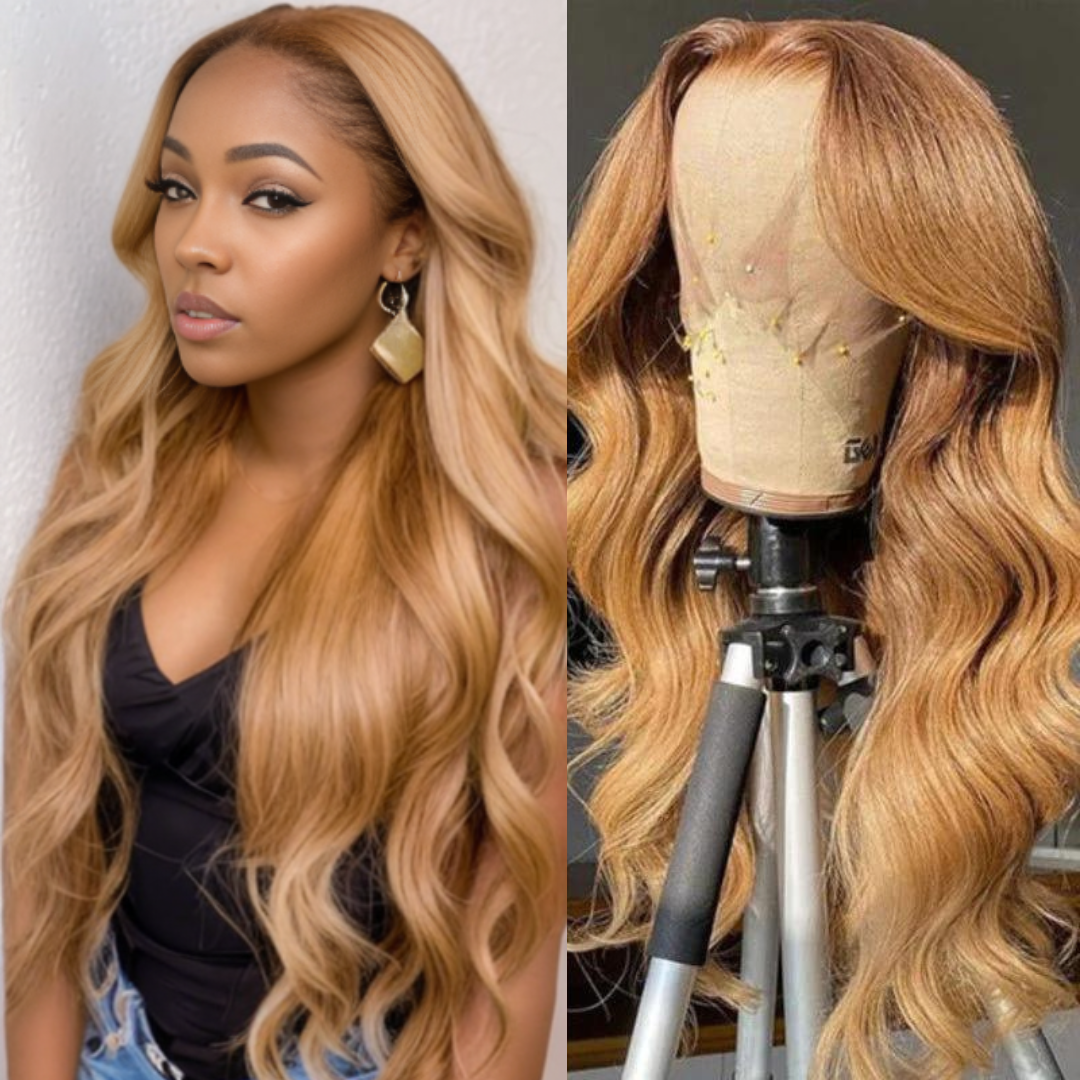 Honey Blonde Body Wave Lace Frontal Wigs