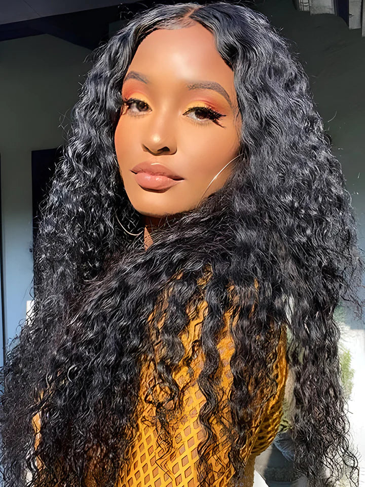 Peruvian Lace Front Water Wave Human Hair Wig