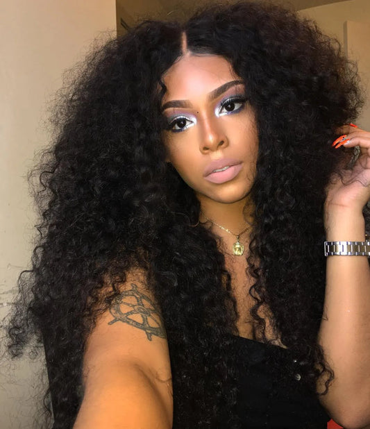 250% Density 13x6 HD Lace Front Kinky Curly Human Hair Wig