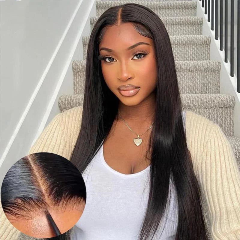 Bone Straight Ready to Wear Glueless 7x5 HD Lace Closure Human Hair Wig