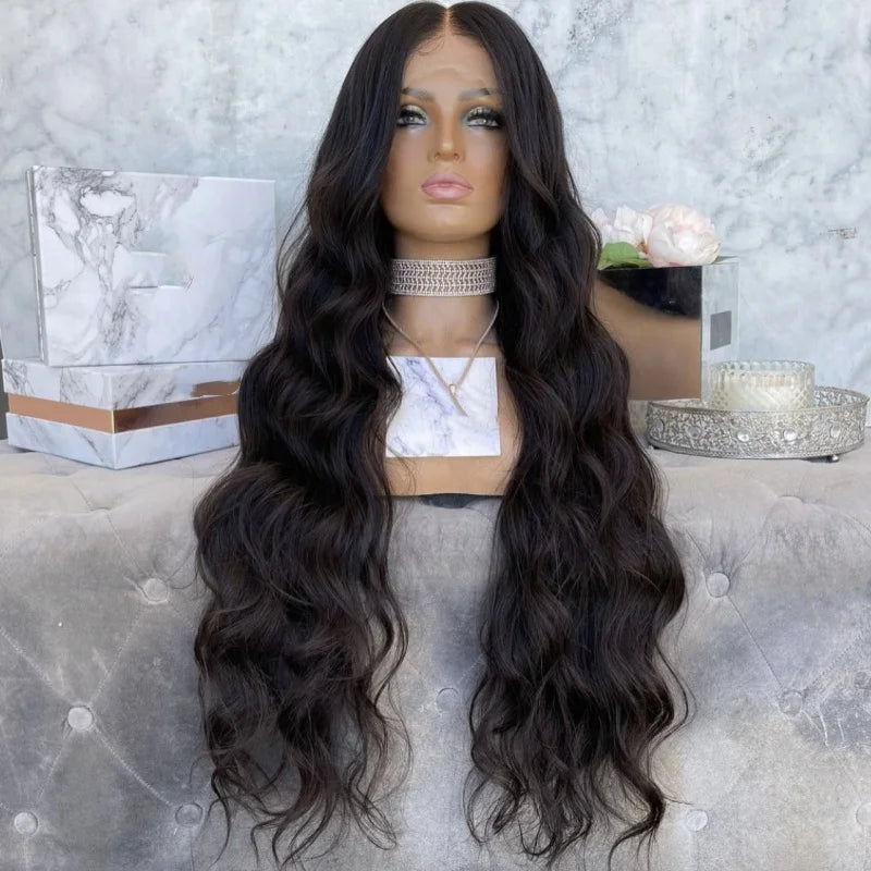 Natural Black Body Wave Lace Front Human Hair Wig