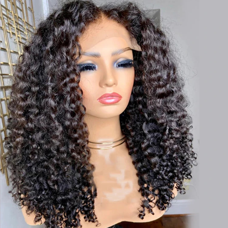 Pineapple Curly Human Hair Lace Front Bob Wig