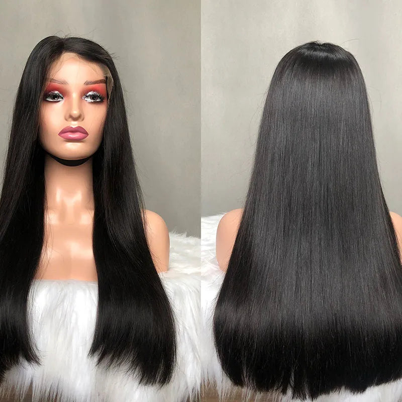 200% High Density Bone Straight 13x6 HD Lace Front Human Hair Wig